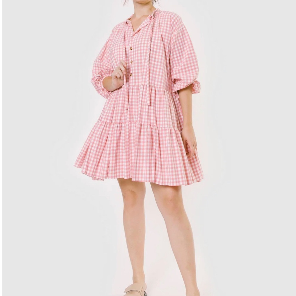 Lullaby Club Pink Gingham Dress